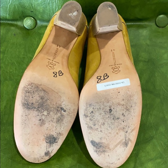 Leather Mustard Miss Sixty Stacked Heels - Picture 4 of 4